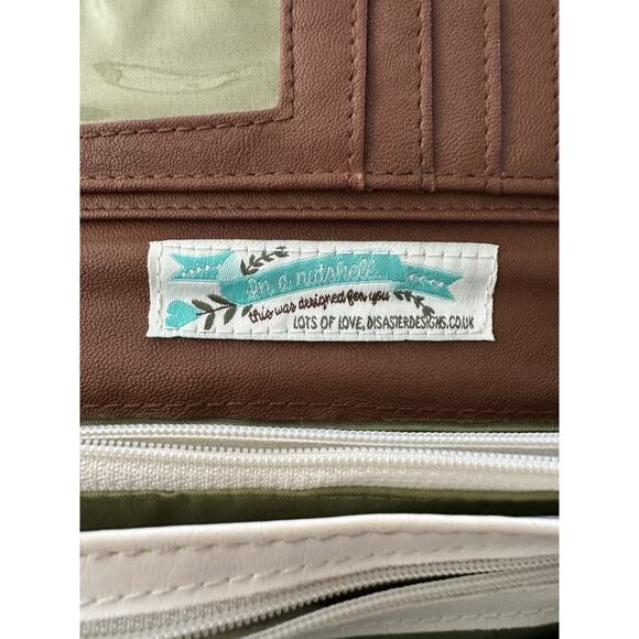 VGUC House of Disaster See a Penny Pick It Up Wallet Teal White Floral Polka Dot - Picture 8 of 10